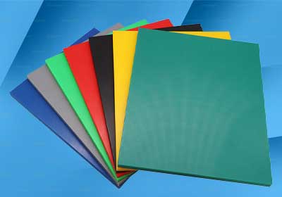 Close-up of PE500 plastic sheet used in hygienic food processing equipment