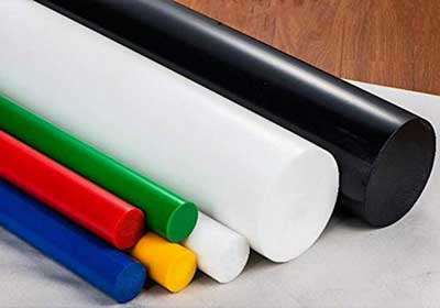 Plastic rods neatly stacked for delivery from PrimePlasts.co.uk online store