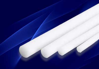 Close-up of UHMWPE rods used in food processing machinery for durability and safety